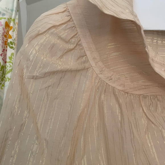 Marc by Marc Jacoba tapioca button down blouse with gold stripes - Picture 6 of 8